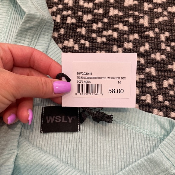 WSLY Cropped One Shoulder Tank (NWT) - Picture 5 of 5
